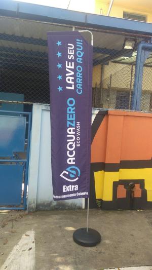 Wind Banner Completo Personalizado Tam GG TECIDO OXFORD 3,45 mts x 0,65 mts  DUPLA-FACE C/ ESTRUTURA DESMONTÁVEL FORMATO FACA, PENA, VELA, ESPECIAL E RETANGULAR Produção de Grandes quantidades, favor consultar Preço, Prazo e Frete