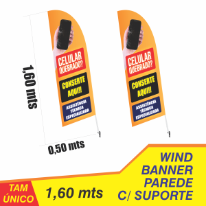 WIND BANNER DE PAREDE TAM ÚNICO CELULAR TECIDO OXFORD 1,60 MTS X 0,50 MTS DESENHO ÚNICO  TAMANHO ÚNICO FORMATO FACA CASO QUEIRA WIND BANNER DE PAREDE PERSONALIZADO, BUSQUE NA CATEGORIA WIND BANNER DE PAREDE PERSONALIZADO