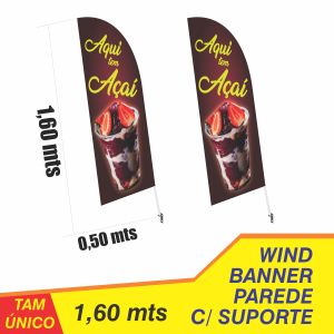 WIND BANNER DE PAREDE TAM ÚNICO AÇAÍ TECIDO OXFORD 1,60 MTS X 0,50 MTS DESENHO ÚNICO  TAMANHO ÚNICO FORMATO FACA CASO QUEIRA WIND BANNER DE PAREDE PERSONALIZADO, BUSQUE NA CATEGORIA WIND BANNER DE PAREDE PERSONALIZADO